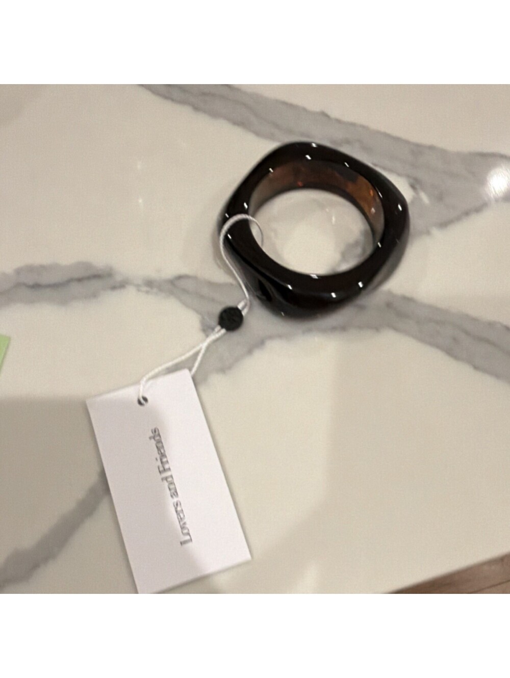 Lovers and Friends Brown Plastic Asymmetrical Bangle Bracelet MSRP $68